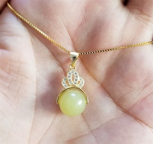 黄玉(碧玉籽料)----珠圆玉润转运珠挂件----中秋节福利