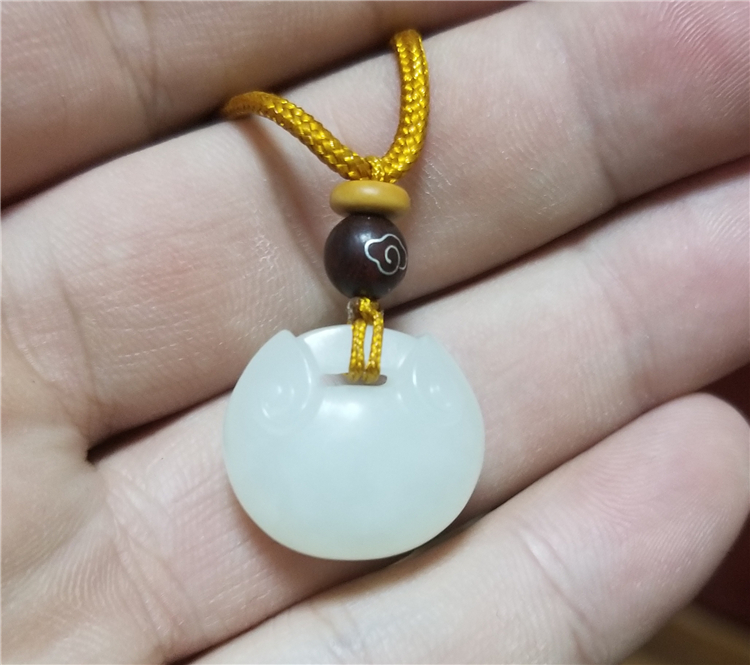 木鱼锁---羊脂玉手镯边角料