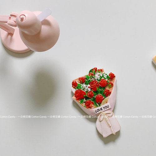 CottonCandy-法式氛围感ins小台灯冰箱磁贴玫瑰花磁吸创意装饰贴