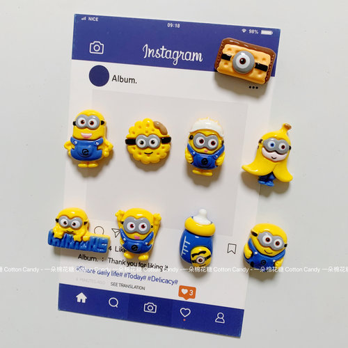 CottonCandy-可爱ins迷你美式小黄人磁铁拍立得固定磁装饰磁贴