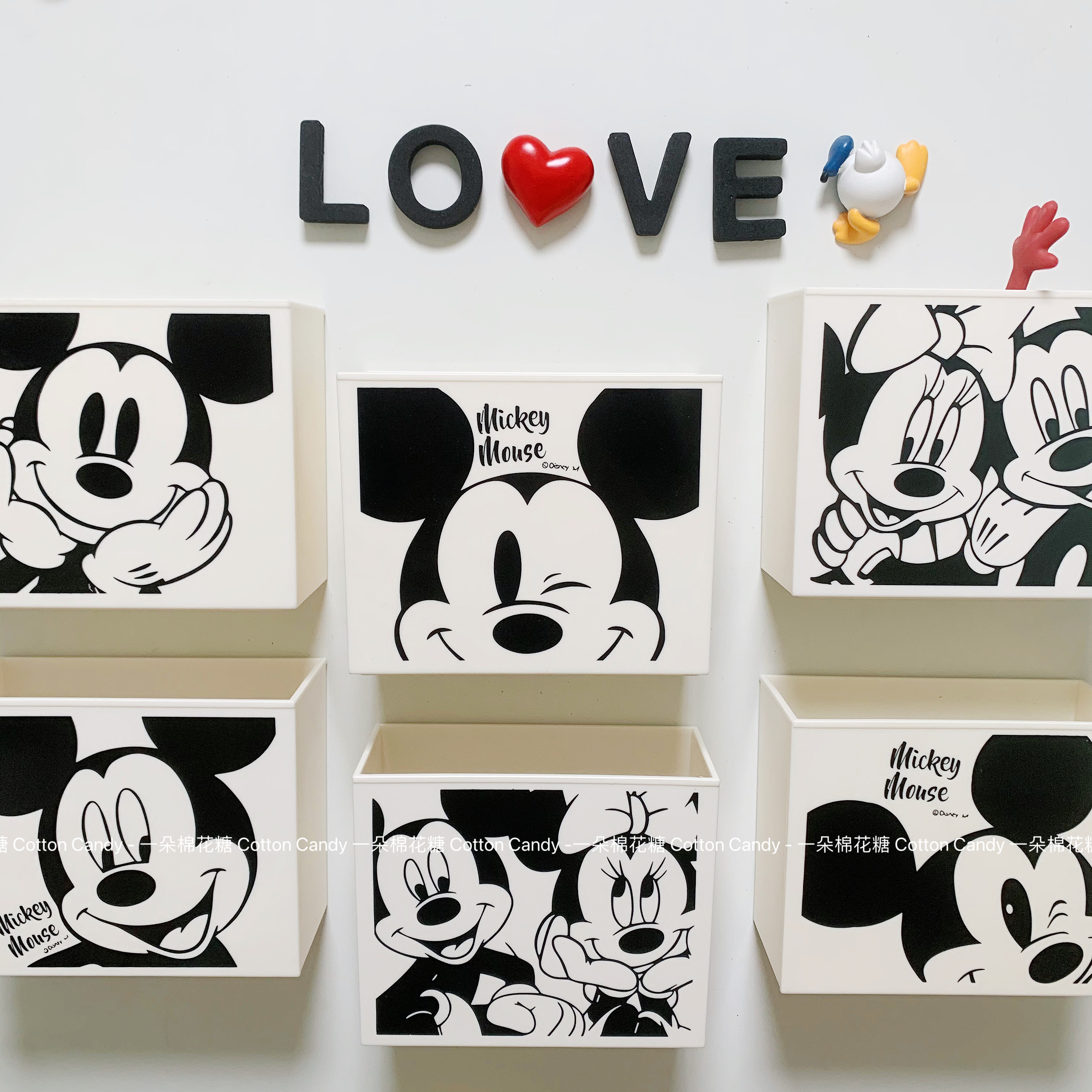 CottonCandy-可爱米奇米妮收纳盒磁吸冰箱贴卡通洞洞板家居装饰