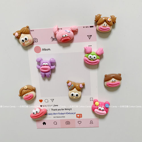 CottonCandy-可爱ins腊肠嘴女孩冰箱贴小号磁铁拍立得固定磁装饰