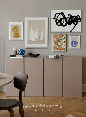 弥生志 北欧现代方块几何家居设计现代抽象艺术插画装饰画
