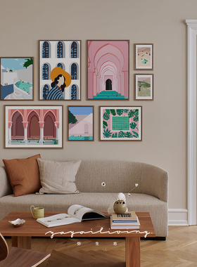 弥生志 摩洛哥风格设计装饰背景墙艺术晶瓷画客厅餐厅卧室玄关