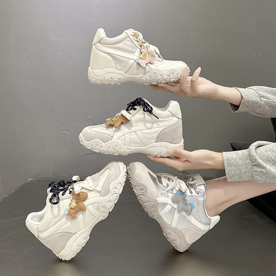 8cm内增高厚底小马德训板鞋女