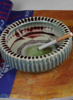 景德镇陶瓷宾馆 茶社 酒吧 手工大号青花烟灰缸 创意烟灰缸