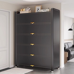 日本钢制鞋柜家用门口入户玄关收纳柜一体靠墙大容量储物防尘鞋架