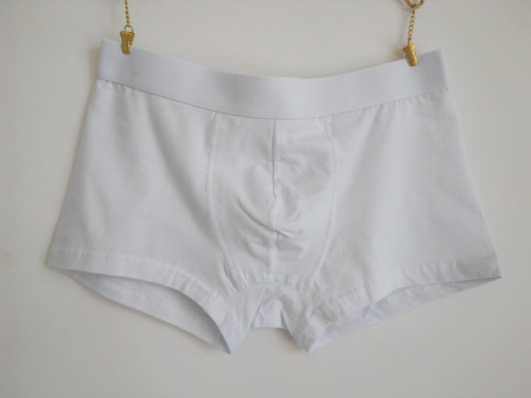 外贸出口男士纯棉内裤平角纯白色精梳棉透气大码四角短裤特价包邮