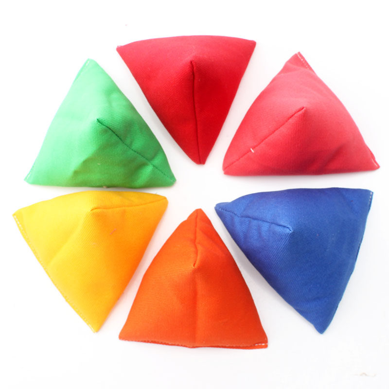 小号纯色三角沙包儿童手抓幼儿园小学生抓丢抛石子亲子玩具
