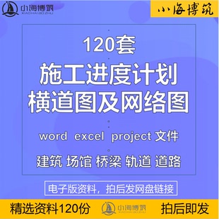 工程施工进度计划网络图横道图大全套project工具参考电子版资料