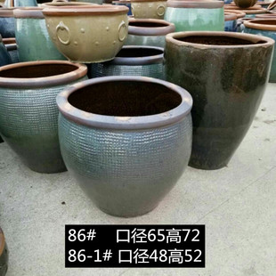 园林绿化景观布景装饰粗陶缸陶盆土陶老式复古古典水缸养鱼缸86