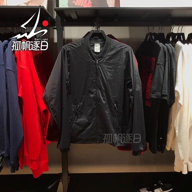 耐克Nike Axis 纯色拉链休闲长袖夹克外套男款黑色FN3007-010