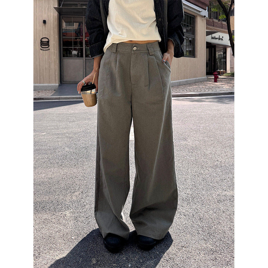 复古宽松休闲镰刀裤女韩系慵懒高腰小众设计感长裤530787,女装/女士精品,休闲裤,淘宝优惠券,粉丝福利购,淘宝优惠卷