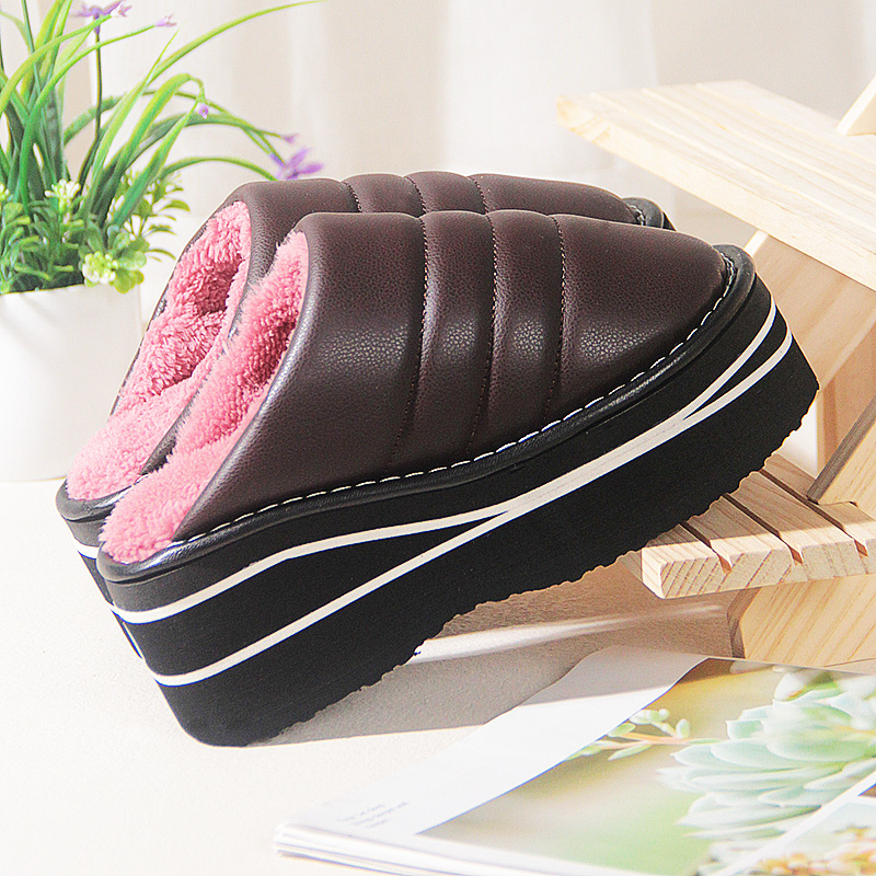 晶丽手工棉拖鞋高跟厚底不塌底