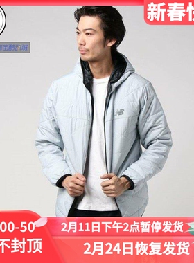 New Balance 男款运动休闲连帽轻量外套棉衣 AMJ83059-BK-LCL