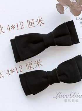 PS29原创手工定制真皮羊猄绒复古蝴蝶结通勤简约发饰皮质发夹头饰