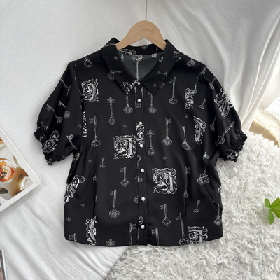 重磅真丝双乔桑蚕丝夏装衬衫女舒适绸缎丝绸衬衫衬衣36D3/45411