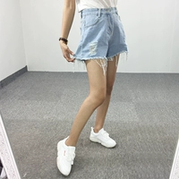 Váy mùa hè của phụ nữ GLG mới thô thô mỏng giản dị Một từ là mỏng ~ quần short denim giản dị - Quần jean quần bò nữ ống rộng