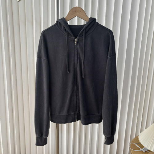 做旧工艺。春装 休闲舒适百搭连帽外套卫衣90B4/23207