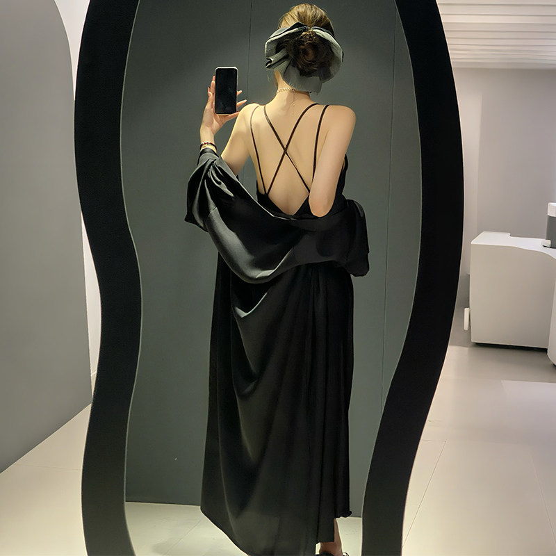 桑蚕丝睡袍女带胸垫真丝家居服