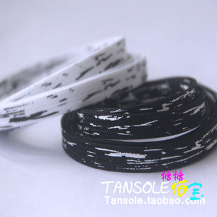 漫画涂鸦黑白条纹鞋带适配AF1板鞋适用二次元泼墨鞋带