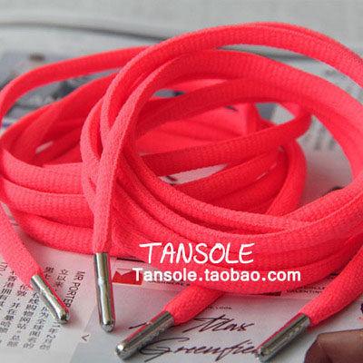 喷泡鞋带半圆金属头荧光粉红骚粉色高帮篮球鞋圆南海岸泡粉色鞋带