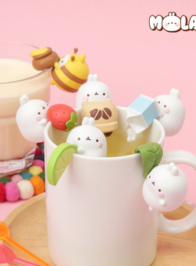 韩国正品Molang兔盲盒土豆兔可爱马克杯饰咖啡杯缘子公仔手办潮玩