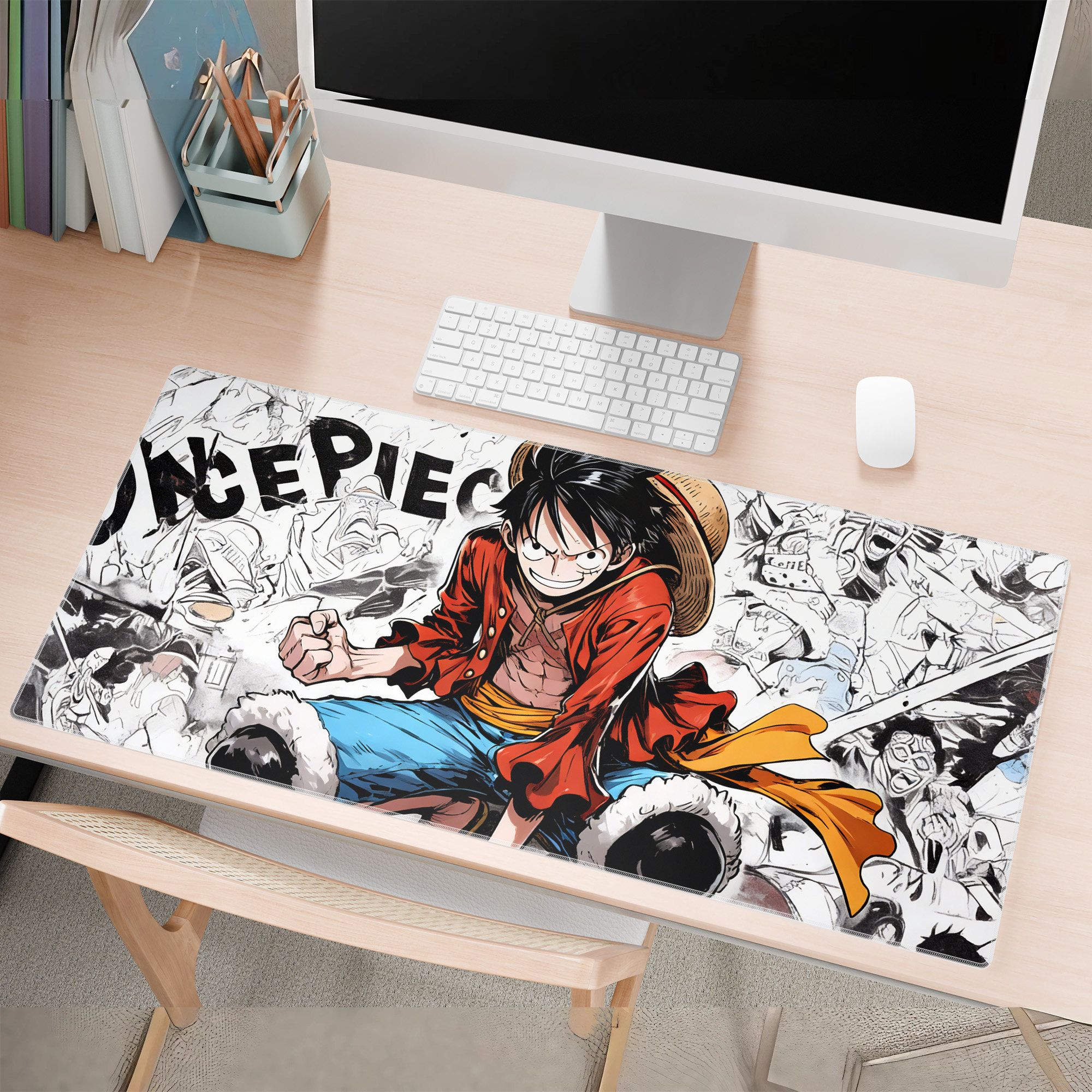 海贼王超大号鼠标垫路飞索隆艾斯娜美萨博女帝捞电脑键盘防滑桌垫