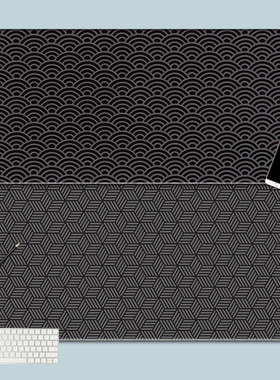 电竞个性中国风锁边国潮祥云几何图案游戏鼠标垫男女超大书桌垫