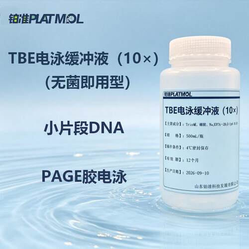 TBE电泳缓冲液10×无菌即用型DNA/PAGE胶电泳缓冲液tbe电泳缓冲液