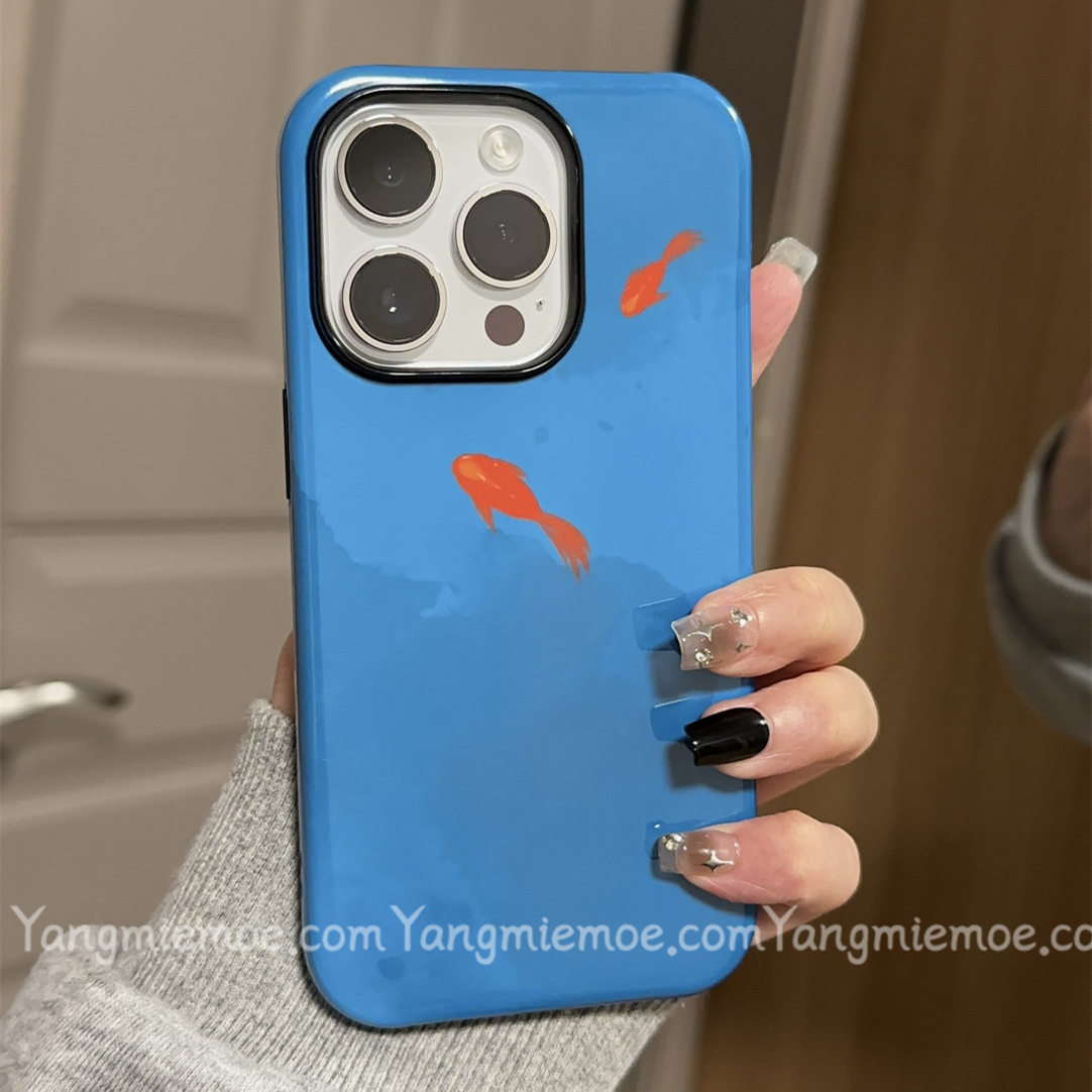 红色锦鲤iphone16Promax适用苹果手机壳新款15pro小米ins菲林二合一14小众13原创女12mini可爱11全包华为安卓