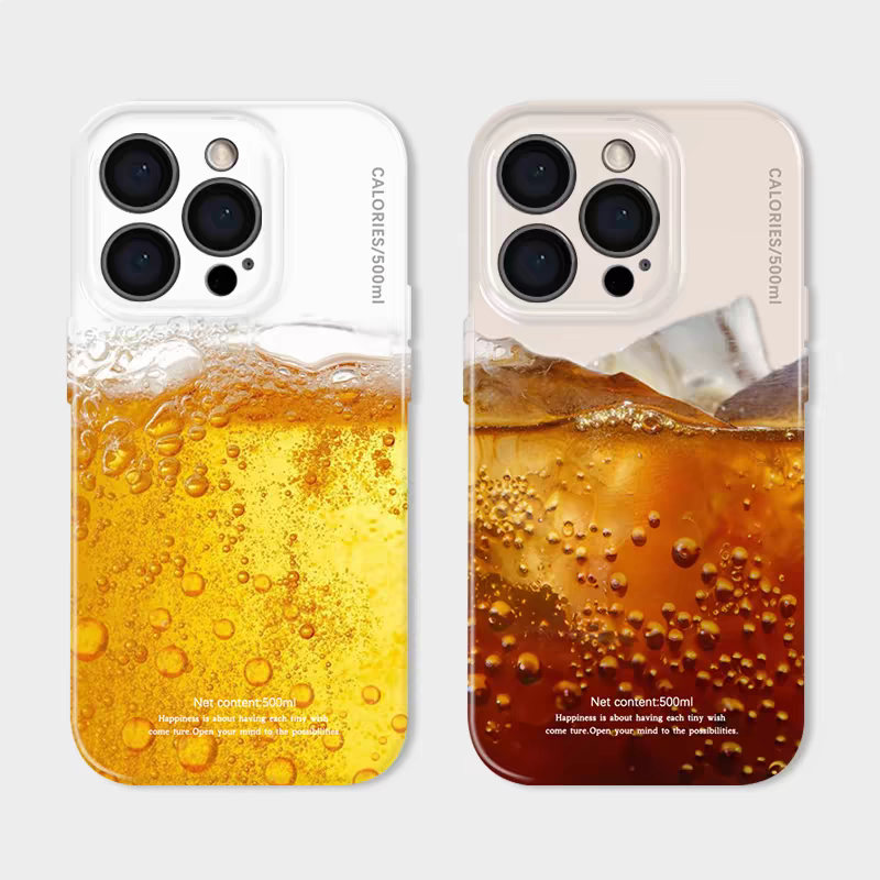 冰镇可乐啤酒~iPhone15promax手机壳苹果14小米13华为mate60pro菲林全包软壳p60p70荣耀200适用x50magic6夏天