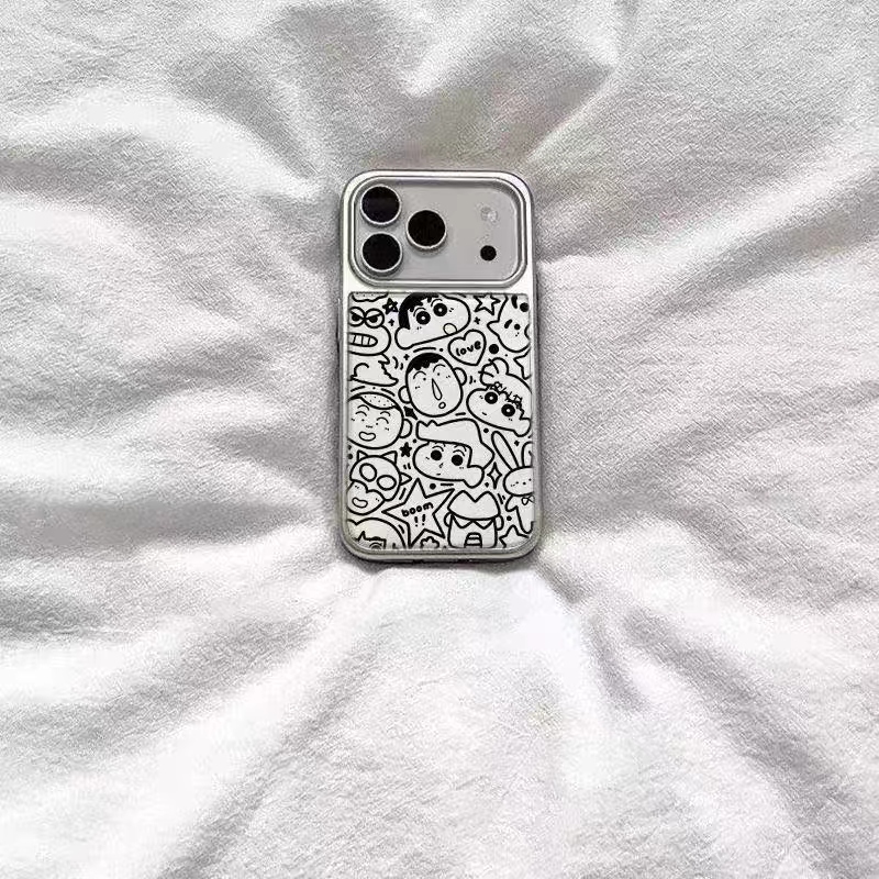 ins日系漫画小新卡通滴胶手机壳适用苹果iPhone17promax手机壳软边16防摔15原创小米141312/11华为mate60P780