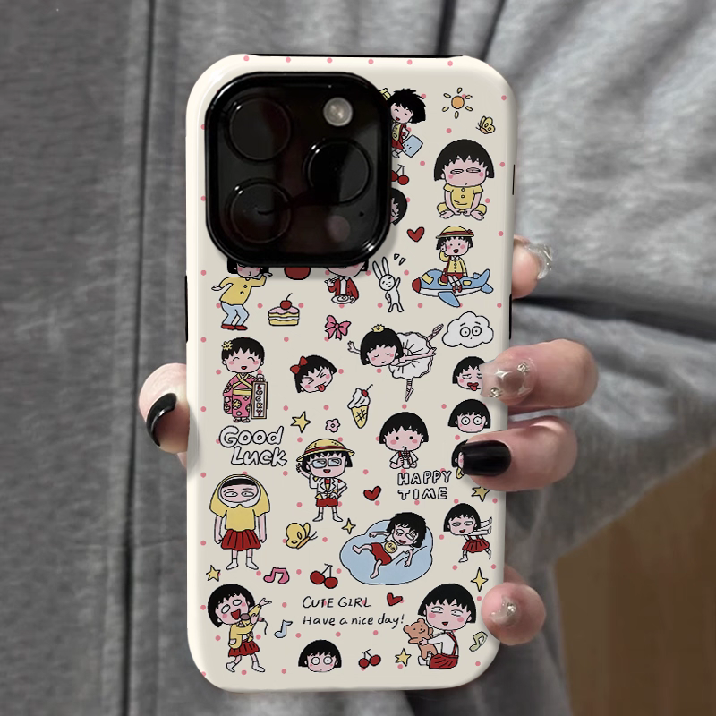 ins搞怪小丸子适用iphone15苹果手机壳16pro防摔13promax12菲林二合一14Pro小米华为荣耀OPPOvivo11Xsma防摔