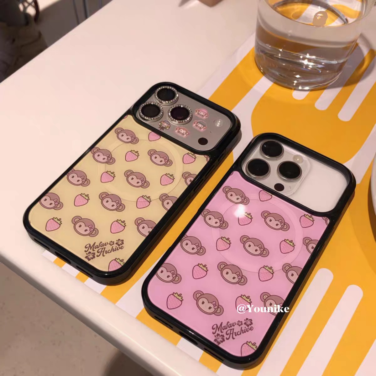 韩系insY2K少女可爱小猴子黑边适用苹果iPhone17promax手机壳16pro小米15Pro保护套华为mate60P70三星S23软壳