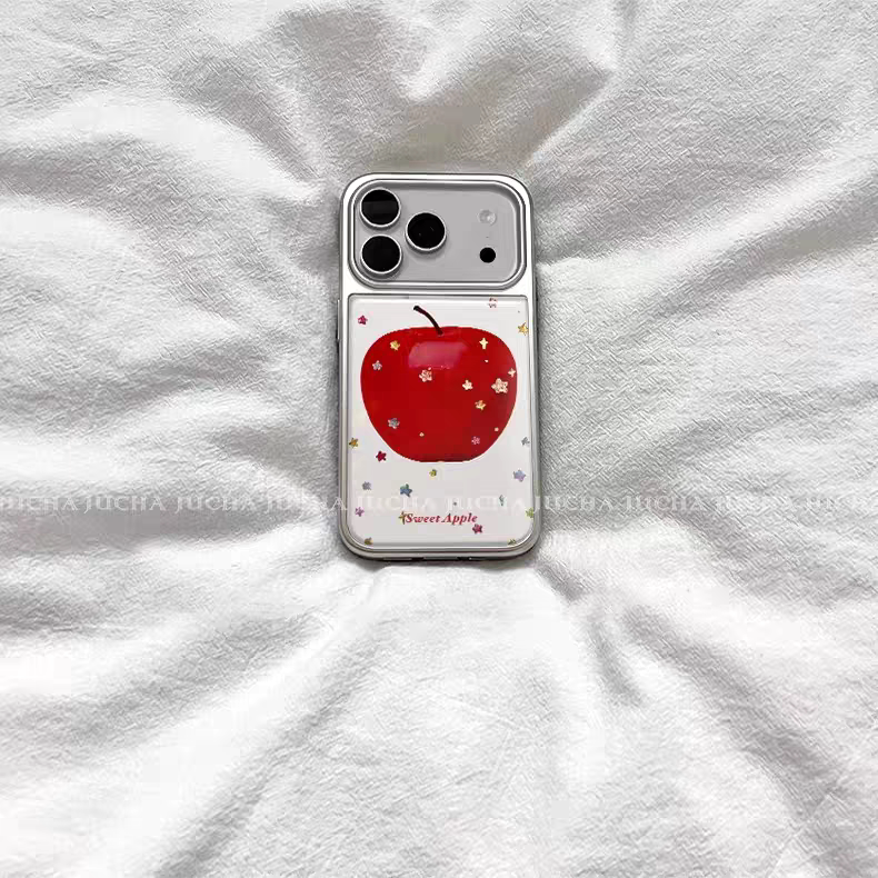 ins风可爱星星苹果韩系银边手机壳适用苹果iPhone17promax高级感16保护15亮面14pro13防摔12/11pro秋冬新款