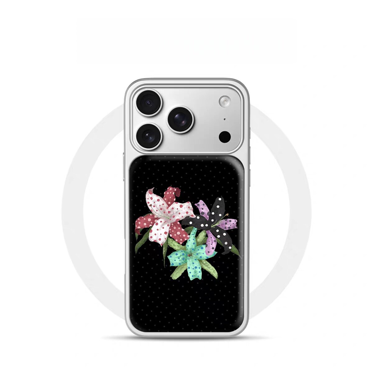 韩系INS波点百合适滴胶手机壳适用苹果iPhone17promax手机壳软边16防摔15原创小米141312/11华为mate60P780