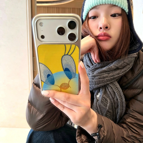 ins趣味大脸崔弟插画电镀银磁吸适用苹果iPhone17promax手机壳1615pro小米1415Pro华为mate60p70三星S23防摔