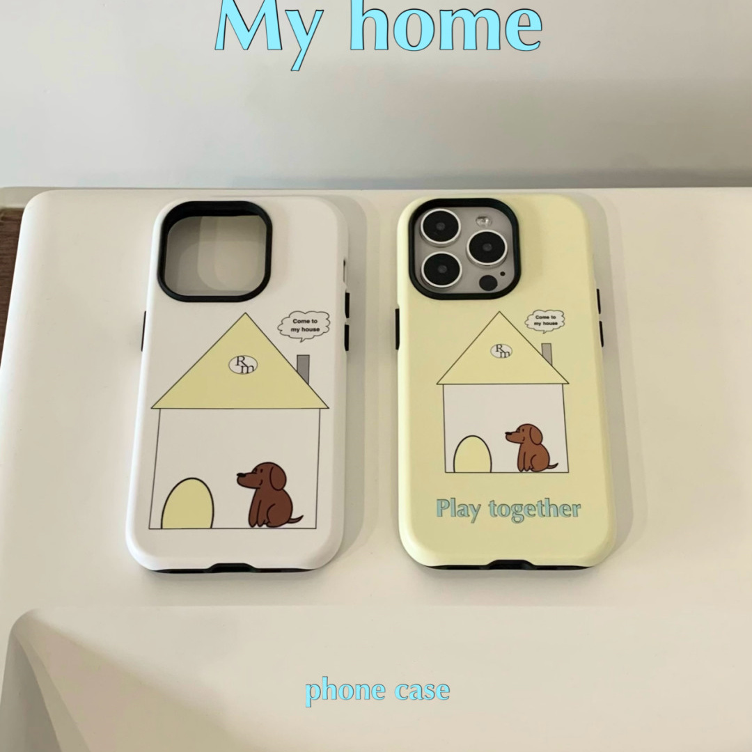 适用于苹果13华为mate60pro房子狗狗VIVO小米14OPPO红米k70荣耀100一加12iphone15promax手机壳菲林二合一潮