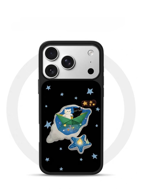 ins复古一起捕星星电镀银黑边适用苹果iPhone17promax手机壳16pro小米15Pro保护套华为mate80P70三星S23软壳