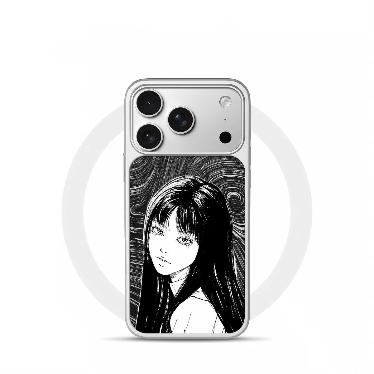 ins风复古川上富江电镀银黑边适用苹果iPhone17promax手机壳16pro小米15Pro保护套华为mate80P70三星S23软壳