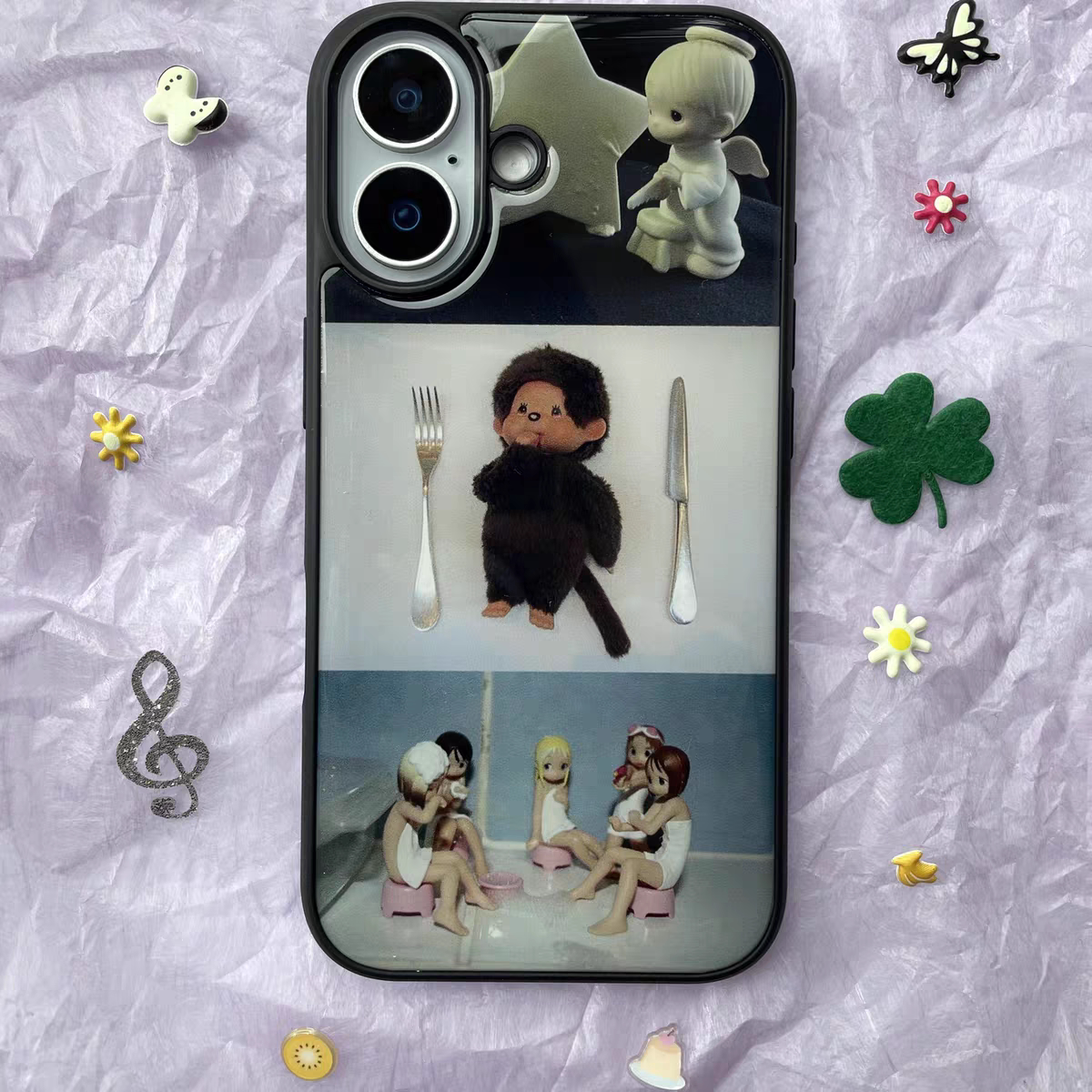 ins风卡通插画原创滴胶手机壳适用苹果iPhone17promax手机壳软边16防摔15原创小米141312/11华为mate60P780
