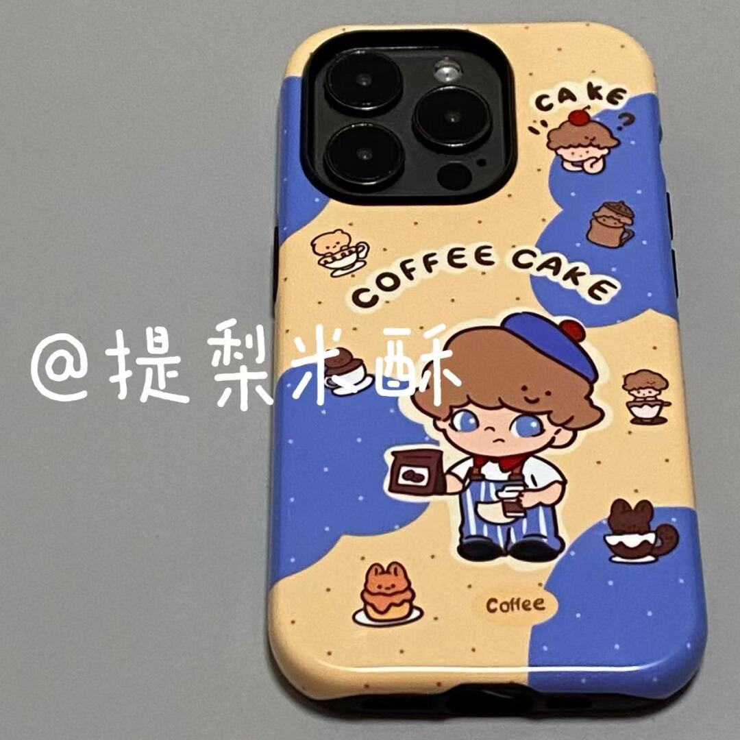 ins咖咖小卷毛适用iphone17苹果手机壳16pro防摔13promax15菲林二合一14Pro小米华为荣耀OPPOvivo11Xsma防摔