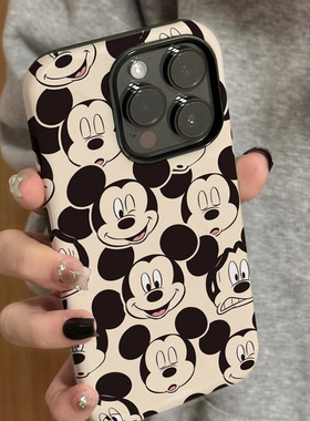 米奇头像适用苹果15promax手机壳卡通p40女nova8/7女14p二合一小米13荣耀70女mate60/50情侣k40p可爱11/12p