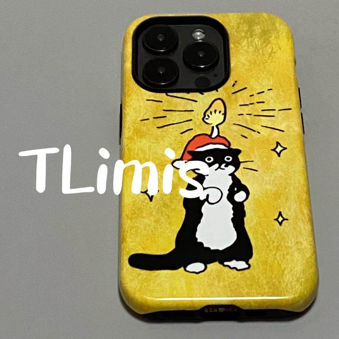 顶蜡烛小猫可爱适用iphone15苹果手机壳16pro防摔13promax12菲林二合一14Pro小米华为荣耀OPPOvivo11Xsma防摔