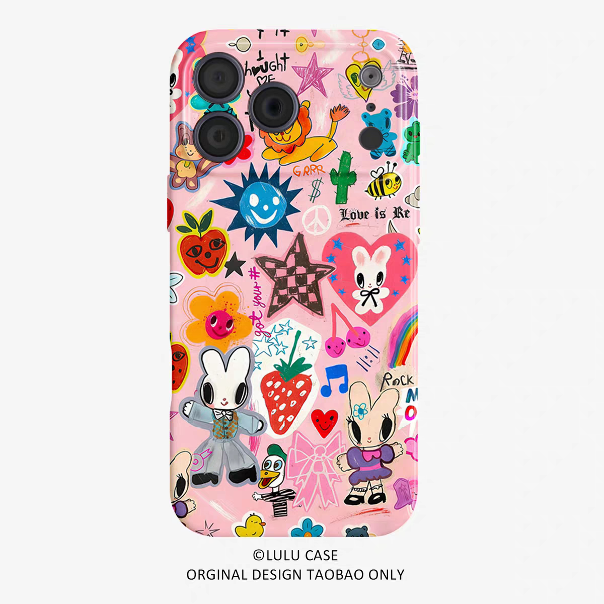 复古摇滚兔子小动物适用于iphone17promax苹果16手机壳1312pura80华为mate70一加15小米14荣耀60软novareno11