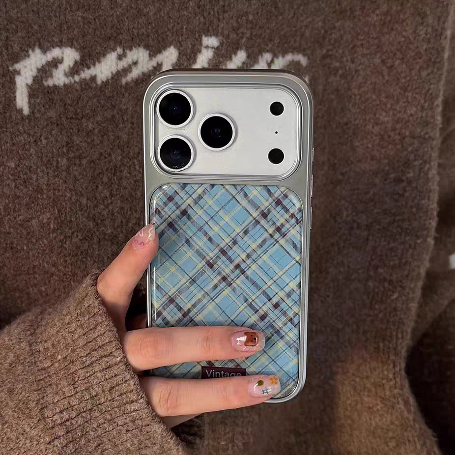 适用苹果17promax女新款手机壳格纹iPhone17air秋冬16pro超好看独特15plus巨好看14不会撞壳艺术13防摔保护套