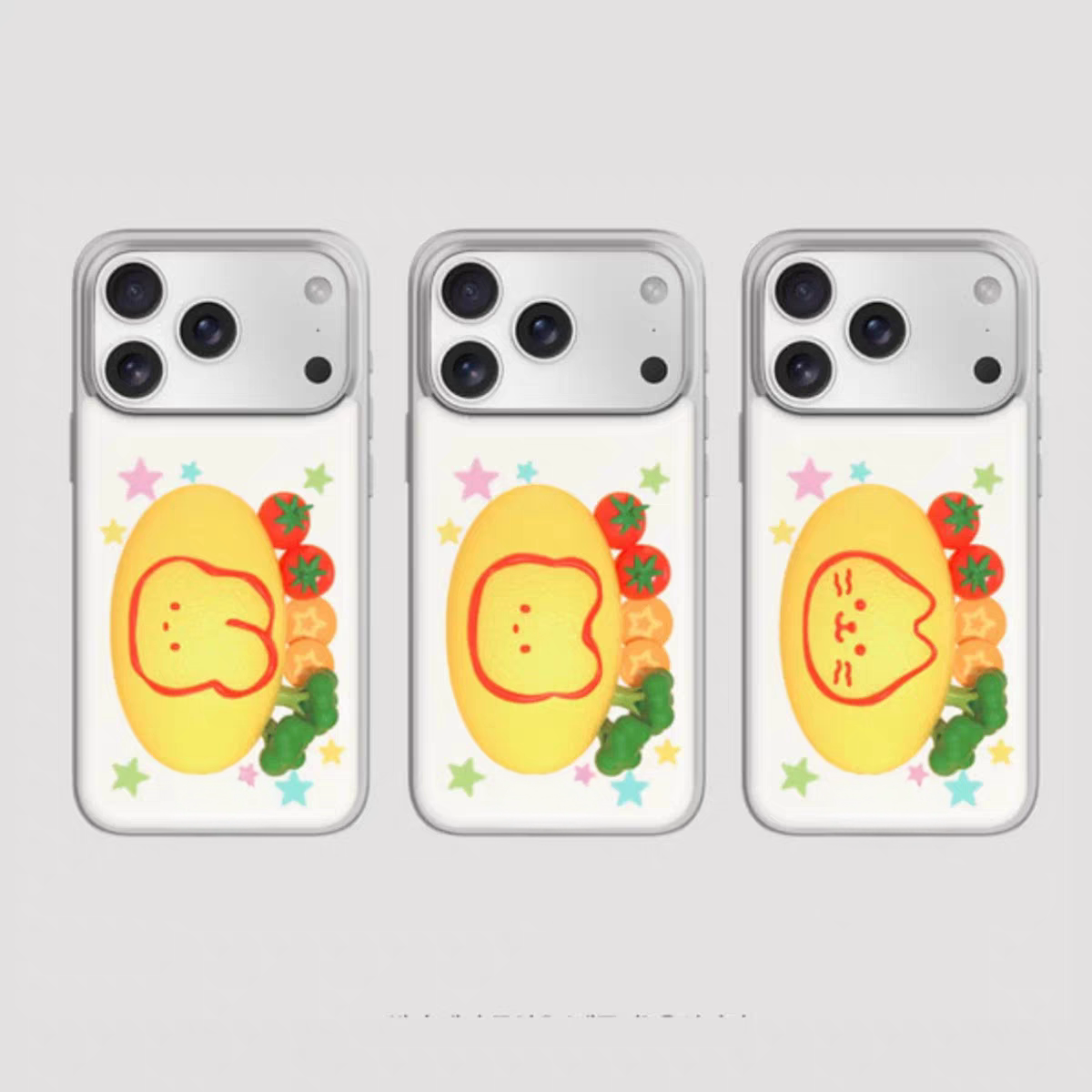ins风韩系小熊蛋包饭新款银边壳适用苹果iPhone17promax手机壳16pro小米15Pro保护套华为mate60P70荣耀oppo