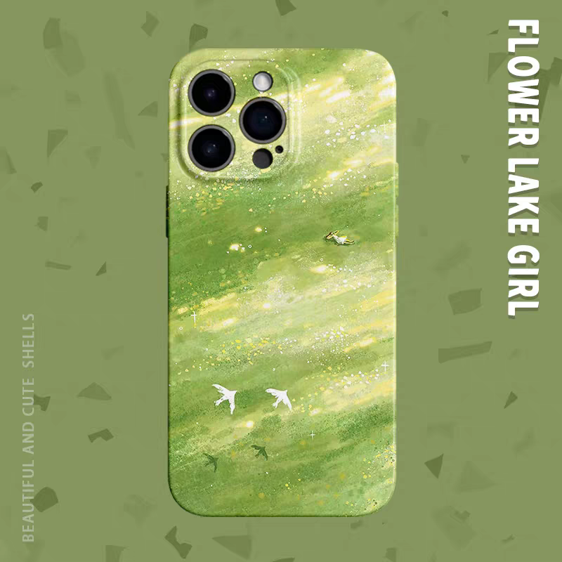 【春风有信】油画清新草坪适用iPhone16/15pro手机壳华为p70软OPPOreon12小众vivoX200苹果13一加ACE3红米K80