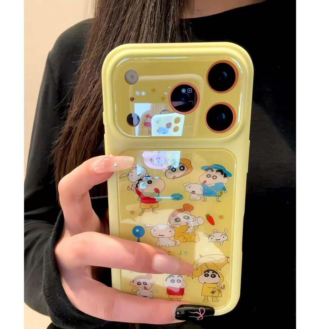 ins古早可爱小新大视窗适用苹果17promax手机壳iPhone16pro新款air高级15小众14plus创意13pro全包12防摔硬壳
